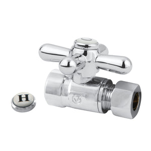 Vintage CC43251X 1/2-Inch Sweat x 3/8-Inch OD Comp Quarter-Turn Straight Stop Valve, Polished Chrome