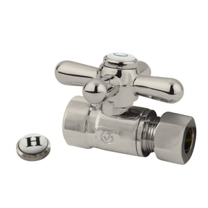Vintage CC43258X 1/2-Inch Sweat x 3/8-Inch OD Comp Quarter-Turn Straight Stop Valve, Brushed Nickel