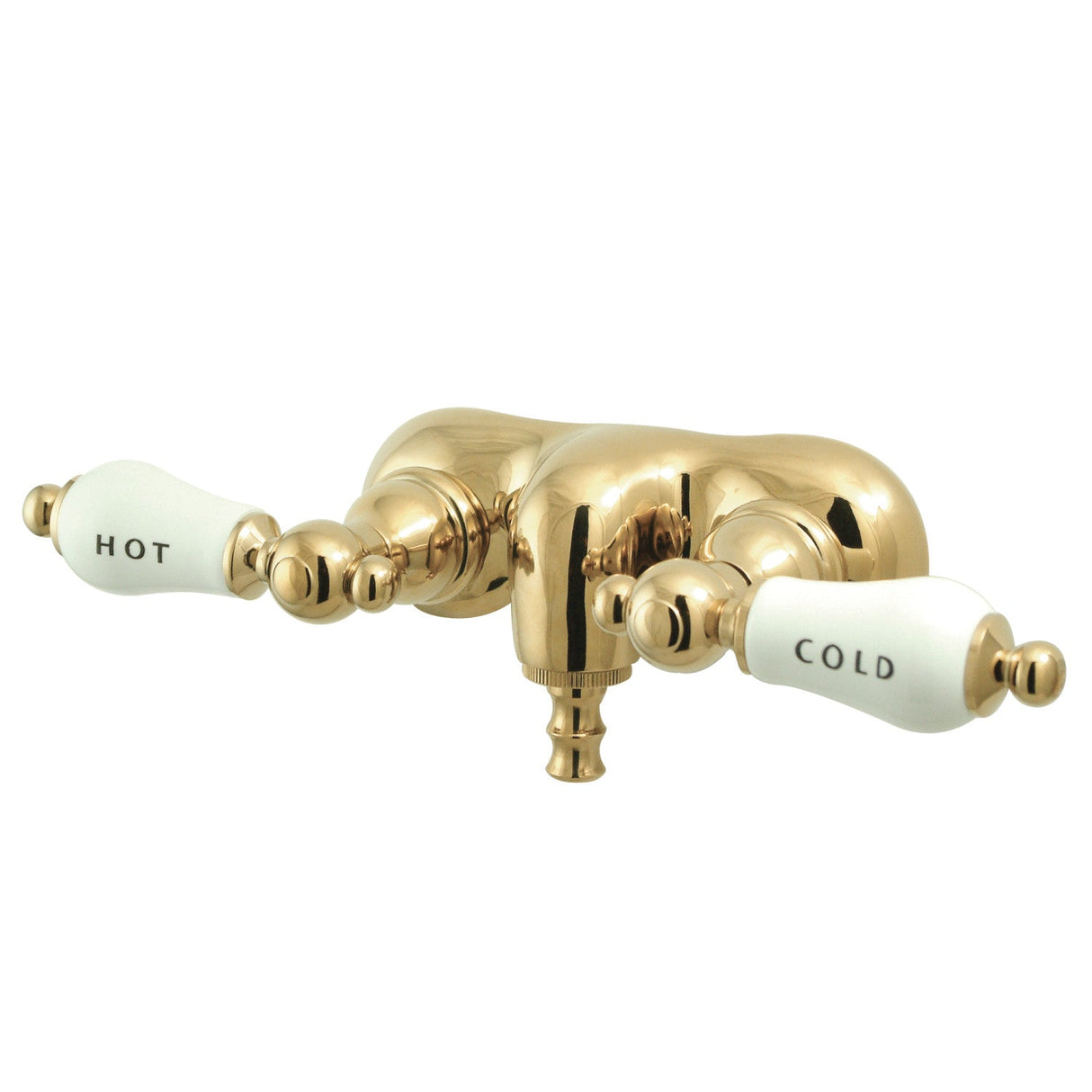 Vintage CC43T2 Two-Handle 2-Hole Tub Wall Mount Clawfoot Tub Faucet, Polished Brass