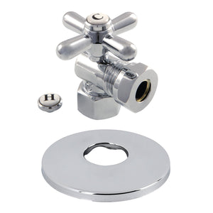 CC44101XK 1/2-Inch FIP x 1/2 or 7/16-Inch Slip Joint Quarter-Turn Angle Stop Valve with Flange, Polished Chrome