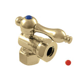 Vintage CC44102 1/2-Inch FIP x 1/2 or 7/16-Inch Slip Joint Quarter-Turn Angle Stop Valve, Polished Brass
