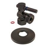CC44105DLK 1/2-Inch FIP x 1/2 or 7/16-Inch Slip Joint Quarter-Turn Angle Stop Valve with Flange, Oil Rubbed Bronze