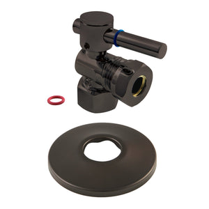 CC44105DLK 1/2-Inch FIP x 1/2 or 7/16-Inch Slip Joint Quarter-Turn Angle Stop Valve with Flange, Oil Rubbed Bronze