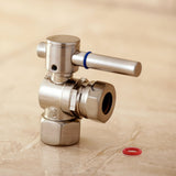 Concord CC44108DL 1/2-Inch FIP x 1/2 or 7/16-Inch Slip Joint Quarter-Turn Angle Stop Valve, Brushed Nickel