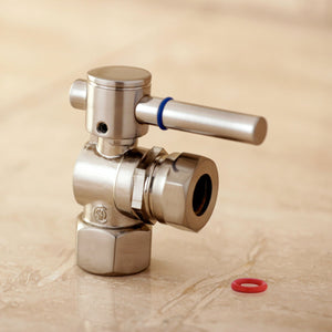 Concord CC44108DL 1/2-Inch FIP x 1/2 or 7/16-Inch Slip Joint Quarter-Turn Angle Stop Valve, Brushed Nickel