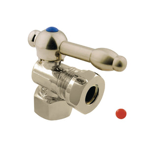 Vintage CC44108KL 1/2-Inch FIP x 1/2 or 7/16-Inch Slip Joint Quarter-Turn Angle Stop Valve, Brushed Nickel