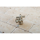 Vintage CC44108X 1/2-Inch FIP x 1/2 or 7/16-Inch Slip Joint Quarter-Turn Angle Stop Valve, Brushed Nickel