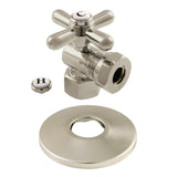CC44108XK 1/2-Inch FIP x 1/2 or 7/16-Inch Slip Joint Quarter-Turn Angle Stop Valve with Flange, Brushed Nickel
