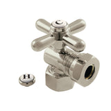 Vintage CC44108X 1/2-Inch FIP x 1/2 or 7/16-Inch Slip Joint Quarter-Turn Angle Stop Valve, Brushed Nickel