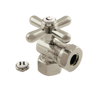 Vintage CC44108X 1/2-Inch FIP x 1/2 or 7/16-Inch Slip Joint Quarter-Turn Angle Stop Valve, Brushed Nickel