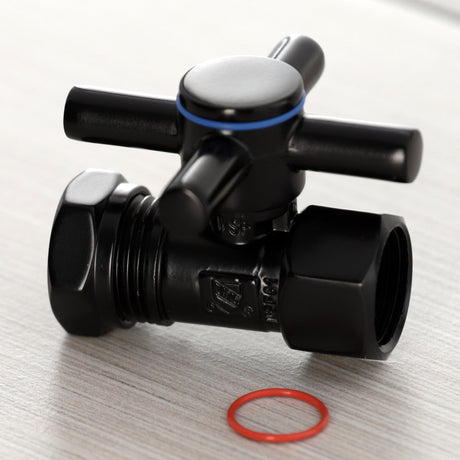 Concord CC44150DX 1/2-Inch FIP x 1/2 or 7/16-Inch Slip Joint Quarter-Turn Straight Stop Valve, Matte Black