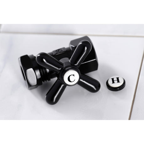 Vintage CC44150X 1/2-Inch FIP x 1/2 or 7/16-Inch Slip Joint Quarter-Turn Straight Stop Valve, Matte Black