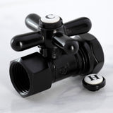 Vintage CC44150X 1/2-Inch FIP x 1/2 or 7/16-Inch Slip Joint Quarter-Turn Straight Stop Valve, Matte Black