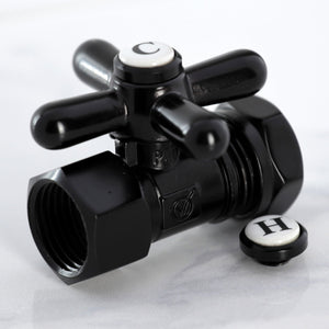 Vintage CC44150X 1/2-Inch FIP x 1/2 or 7/16-Inch Slip Joint Quarter-Turn Straight Stop Valve, Matte Black