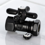 Vintage CC44150X 1/2-Inch FIP x 1/2 or 7/16-Inch Slip Joint Quarter-Turn Straight Stop Valve, Matte Black
