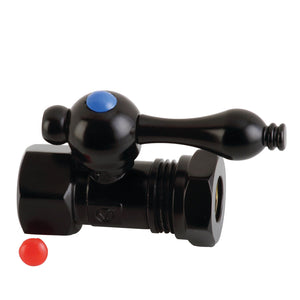 Vintage CC44150 1/2-Inch FIP x 1/2 or 7/16-Inch Slip Joint Quarter-Turn Straight Stop Valve, Matte Black