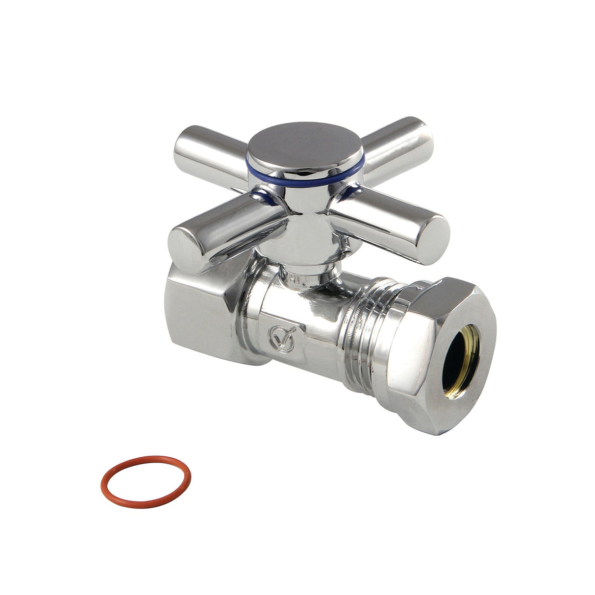 Concord CC44151DX 1/2-Inch FIP x 1/2 or 7/16-Inch Slip Joint Quarter-Turn Straight Stop Valve, Polished Chrome