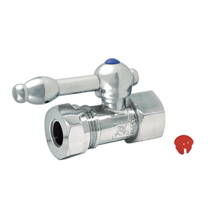Vintage CC44151KL 1/2-Inch FIP x 1/2 or 7/16-Inch Slip Joint Quarter-Turn Straight Stop Valve, Polished Chrome