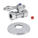 Vintage CC44151K 1/2-Inch FIP x 1/2 or 7/16-Inch Slip Joint Quarter-Turn Straight Stop Valve with Flange, Polished Chrome
