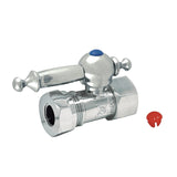Vintage CC44151TL 1/2-Inch FIP x 1/2 or 7/16-Inch Slip Joint Quarter-Turn Straight Stop Valve, Polished Chrome