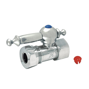 Vintage CC44151TL 1/2-Inch FIP x 1/2 or 7/16-Inch Slip Joint Quarter-Turn Straight Stop Valve, Polished Chrome