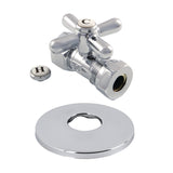 Vintage CC44151XK 1/2-Inch FIP x 1/2 or 7/16-Inch Slip Joint Quarter-Turn Straight Stop Valve with Flange, Polished Chrome