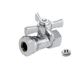 Millennium CC44151ZX 1/2-Inch FIP x 1/2 or 7/16-Inch Slip Joint Quarter-Turn Straight Stop Valve, Polished Chrome