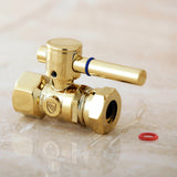 Concord CC44152DL 1/2-Inch FIP x 1/2 or 7/16-Inch Slip Joint Quarter-Turn Straight Stop Valve, Polished Brass
