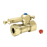 Vintage CC44152TL 1/2-Inch FIP x 1/2 or 7/16-Inch Slip Joint Quarter-Turn Straight Stop Valve, Polished Brass