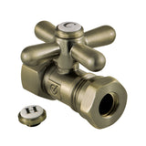 Vintage CC44153X 1/2-Inch FIP x 1/2 or 7/16-Inch Slip Joint Quarter-Turn Straight Stop Valve, Antique Brass