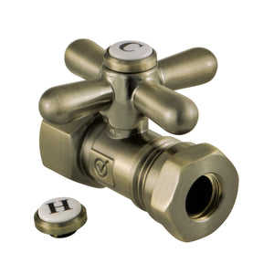 Vintage CC44153X 1/2-Inch FIP x 1/2 or 7/16-Inch Slip Joint Quarter-Turn Straight Stop Valve, Antique Brass