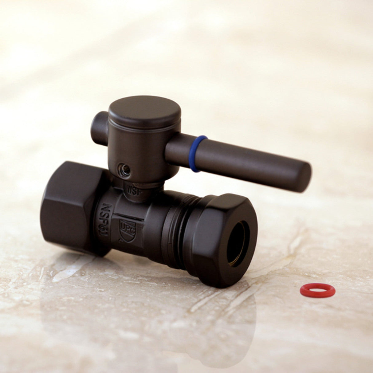 Concord CC44155DL 1/2-Inch FIP x 1/2 or 7/16-Inch Slip Joint Quarter-Turn Straight Stop Valve, Oil Rubbed Bronze