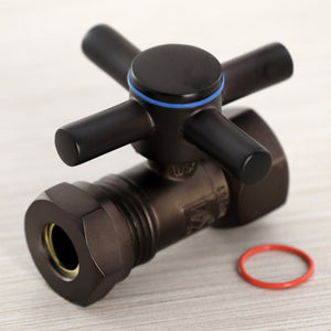 Concord CC44155DX 1/2-Inch FIP x 1/2 or 7/16-Inch Slip Joint Quarter-Turn Straight Stop Valve, Oil Rubbed Bronze