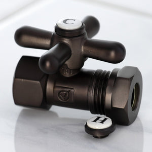 Vintage CC44155X 1/2-Inch FIP x 1/2 or 7/16-Inch Slip Joint Quarter-Turn Straight Stop Valve, Oil Rubbed Bronze