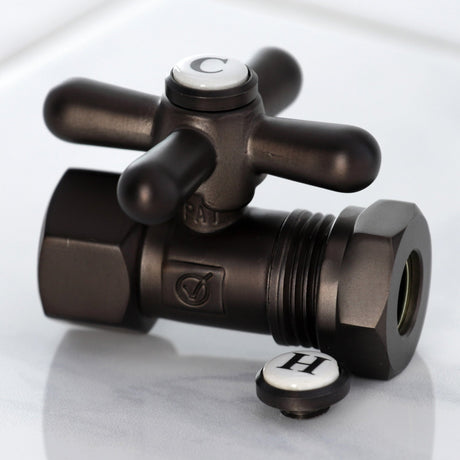 Vintage CC44155X 1/2-Inch FIP x 1/2 or 7/16-Inch Slip Joint Quarter-Turn Straight Stop Valve, Oil Rubbed Bronze