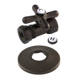 Vintage CC44155XK 1/2-Inch FIP x 1/2 or 7/16-Inch Slip Joint Quarter-Turn Straight Stop Valve with Flange, Oil Rubbed Bronze