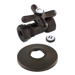 Vintage CC44155XK 1/2-Inch FIP x 1/2 or 7/16-Inch Slip Joint Quarter-Turn Straight Stop Valve with Flange, Oil Rubbed Bronze