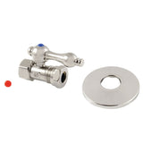 Vintage CC44156K 1/2-Inch FIP x 1/2 or 7/16-Inch Slip Joint Quarter-Turn Straight Stop Valve with Flange, Polished Nickel