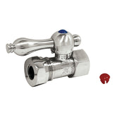 Vintage CC44156 1/2-Inch FIP x 1/2 or 7/16-Inch Slip Joint Quarter-Turn Straight Stop Valve, Polished Nickel