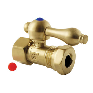 Vintage CC44157 1/2-Inch FIP x 1/2 or 7/16-Inch Slip Joint Quarter-Turn Straight Stop Valve, Brushed Brass