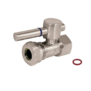 Concord CC44158DL 1/2-Inch FIP x 1/2 or 7/16-Inch Slip Joint Quarter-Turn Straight Stop Valve, Brushed Nickel