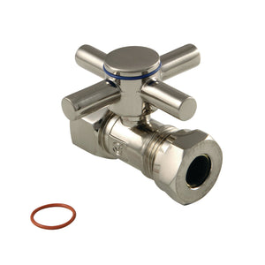 Concord CC44158DX 1/2-Inch FIP x 1/2 or 7/16-Inch Slip Joint Quarter-Turn Straight Stop Valve, Brushed Nickel