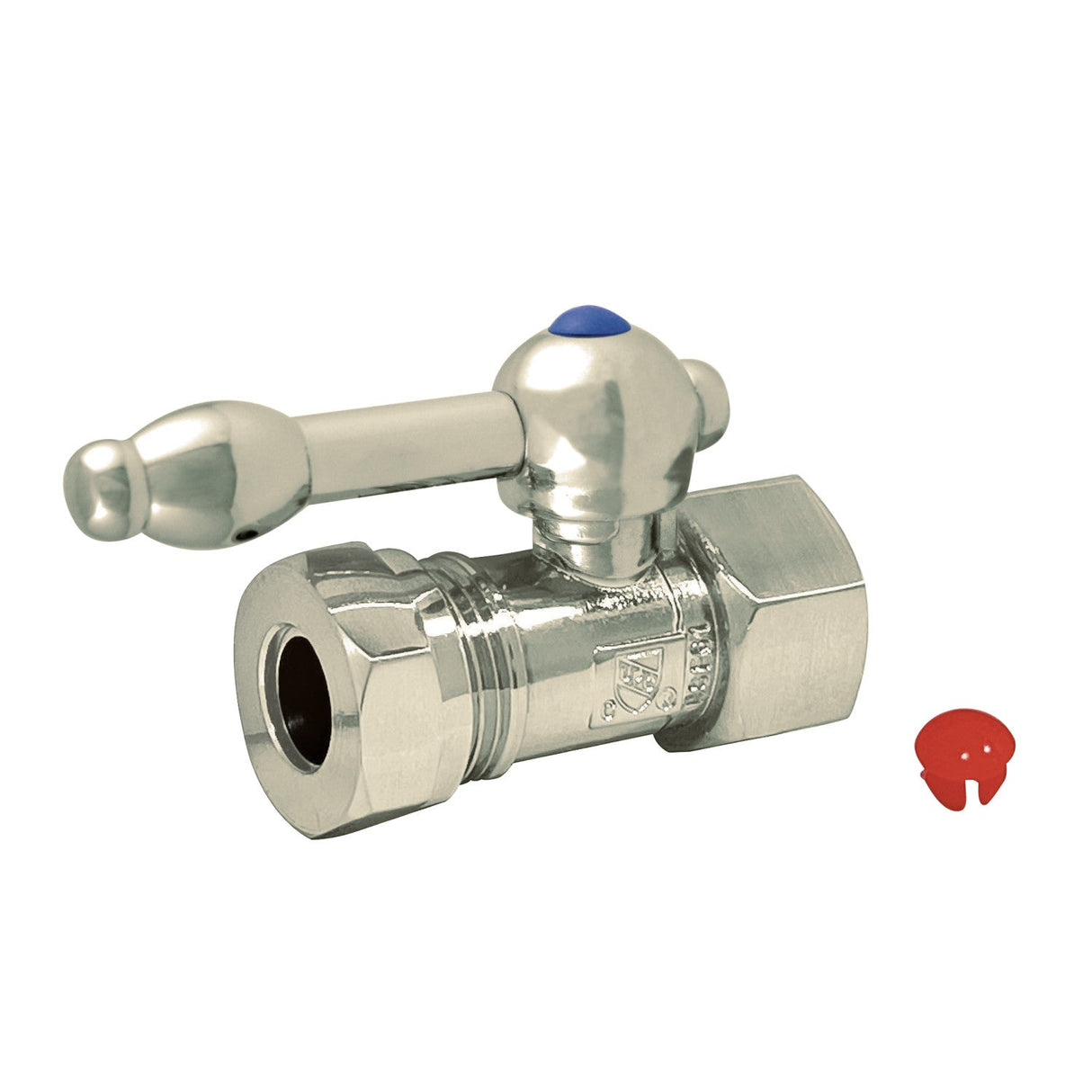 Vintage CC44158KL 1/2-Inch FIP x 1/2 or 7/16-Inch Slip Joint Quarter-Turn Straight Stop Valve, Brushed Nickel