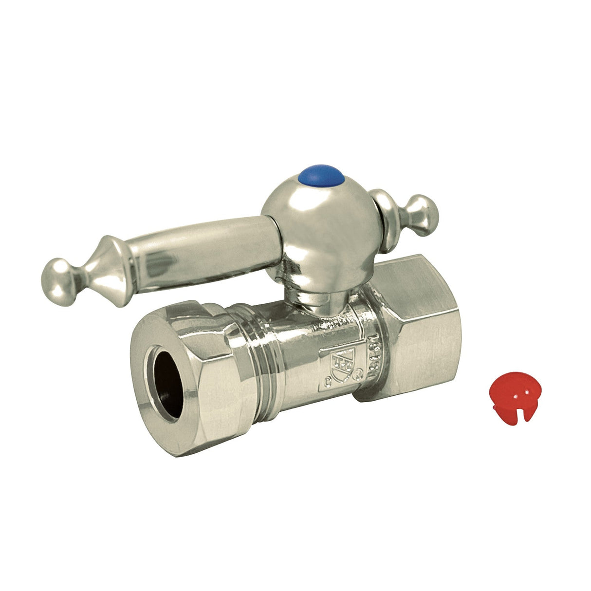 Vintage CC44158TL 1/2-Inch FIP x 1/2 or 7/16-Inch Slip Joint Quarter-Turn Straight Stop Valve, Brushed Nickel