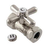 Vintage CC44158X 1/2-Inch FIP x 1/2 or 7/16-Inch Slip Joint Quarter-Turn Straight Stop Valve, Brushed Nickel