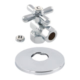 CC44401XK 1/2-Inch FIP x 1/2-Inch OD Comp Quarter-Turn Angle Stop Valve with Flange, Polished Chrome