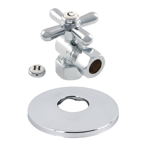 CC44401XK 1/2-Inch FIP x 1/2-Inch OD Comp Quarter-Turn Angle Stop Valve with Flange, Polished Chrome