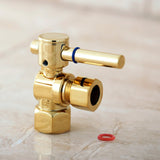 Fauceture CC44402DL 1/2-Inch FIP x 1/2-Inch OD Comp Quarter-Turn Angle Stop Valve, Polished Brass