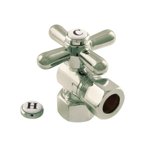 Vintage CC44408X 1/2-Inch FIP x 1/2-Inch OD Comp Quarter-Turn Angle Stop Valve, Brushed Nickel