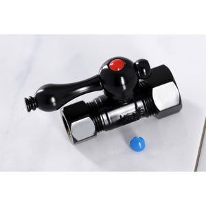 Vintage CC44450 5/8-Inch OD Comp x 1/2-Inch OD Comp Quarter-Turn Straight Stop Valve, Matte Black